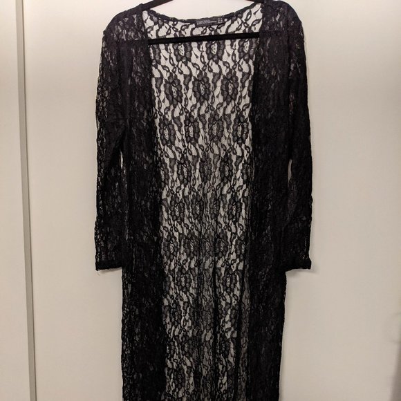 Black Lace Maxi Duster - Picture 2 of 2